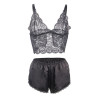 Subblime - 953928 Chemisier De Nuit En Soie Et Dentelle + Culotte Noire L/Xl